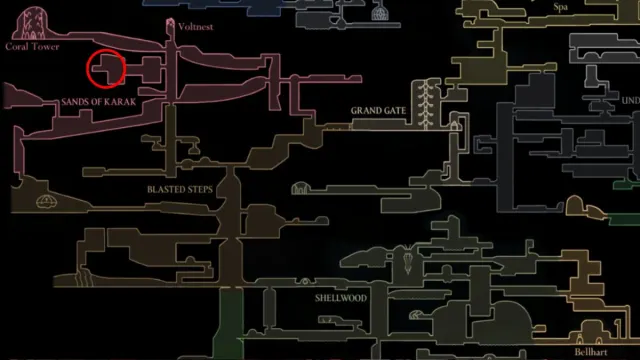 Hollow Knight Silksong crustnut location sands of karak area map