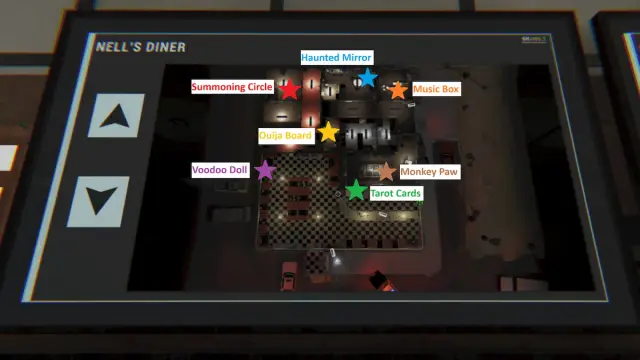All cursed possesion locations at nell's diner in phasmophobia