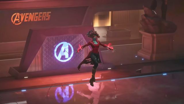 Zombie Scarlet Witch flying in marvel rivals zombies